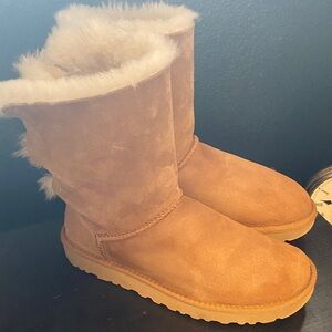 UGG One-of-a-kind Chestnut Suede Shearling Button Boots